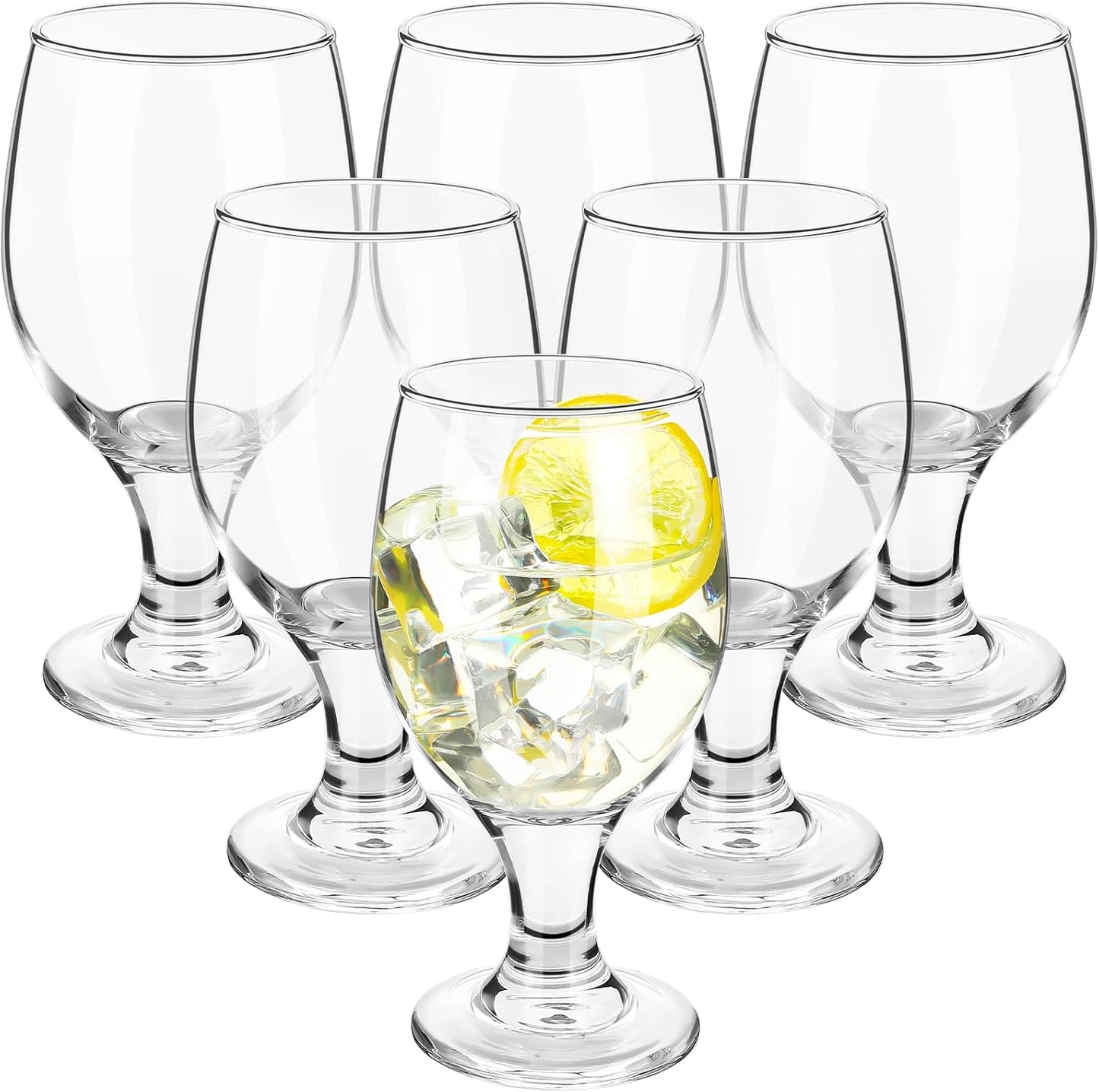 Patelai Set of 30 Clear Glasses 13.5 oz Water Goblet Glass Stemmed Water Glasses for Juice Wine Beer Tea Milk Cold Beverages Drinks Dishwasher Safe
