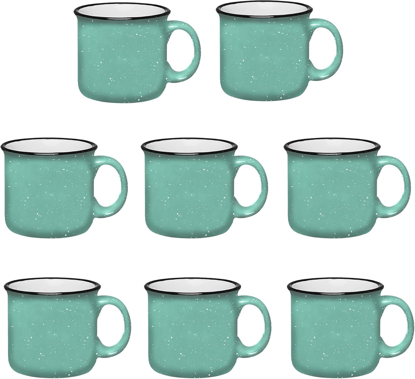 Set of 16 Ceramic Campfire Mugs – 15 Oz, White – Coffee & Tea Cups for Home, Work, Travel, Camping – Customizable, Great for DIY, Events, Companies