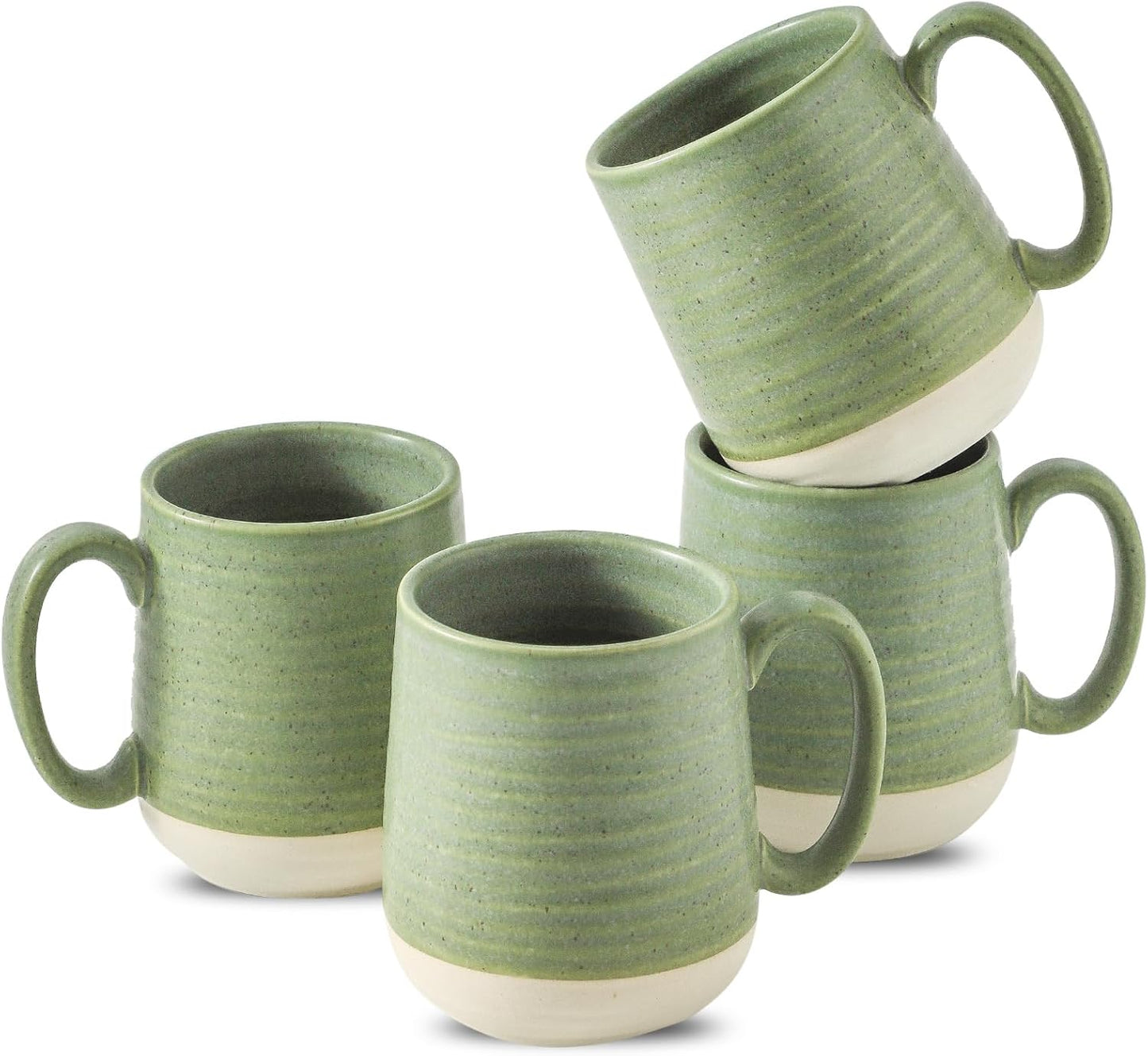 Hasense Ceramic Coffee Mugs Set of 6, 15 oz Large Porcelain Mugs with Handle for Women Men, Colorful Coffee Cups for Latte, Tea, Cappuccino, Microwave & Dishwasher Safe
