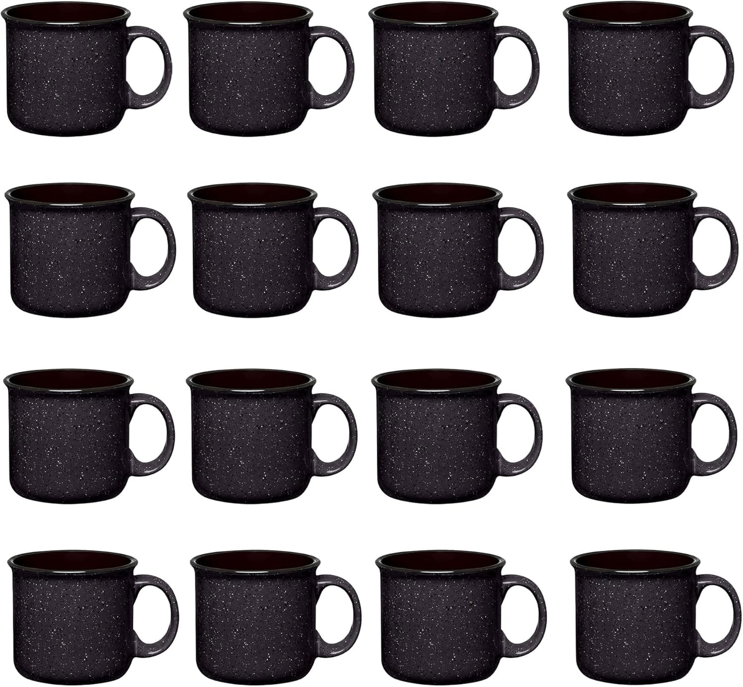 Set of 16 Ceramic Campfire Mugs – 15 Oz, White – Coffee & Tea Cups for Home, Work, Travel, Camping – Customizable, Great for DIY, Events, Companies
