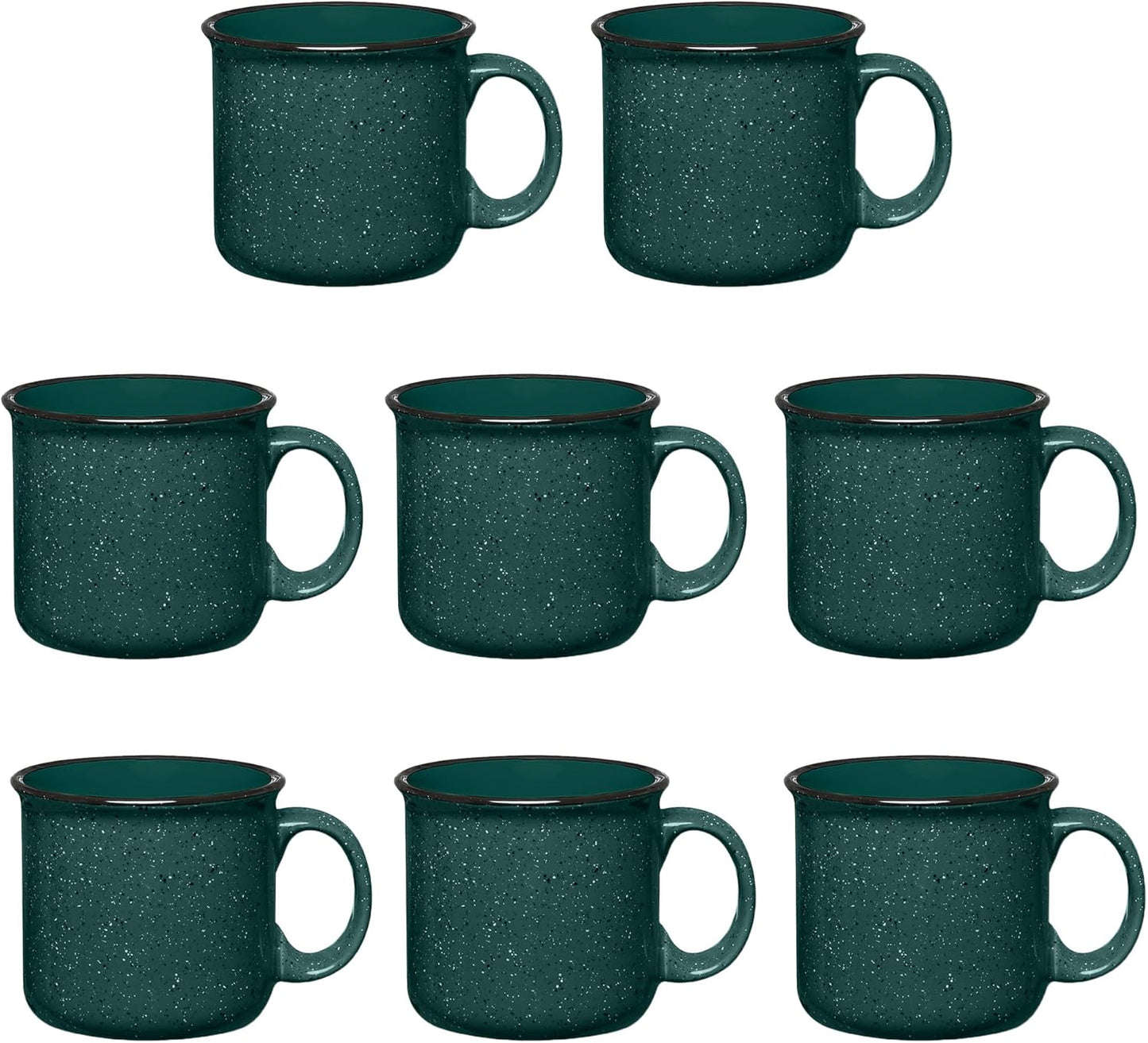 Set of 16 Ceramic Campfire Mugs – 15 Oz, White – Coffee & Tea Cups for Home, Work, Travel, Camping – Customizable, Great for DIY, Events, Companies
