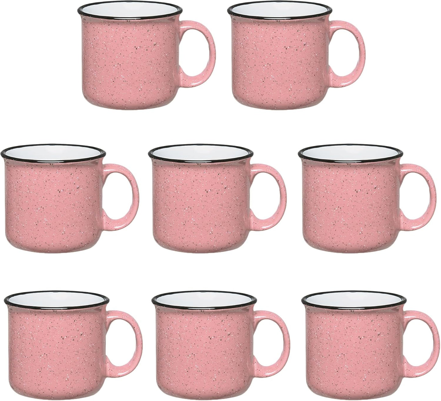 Set of 16 Ceramic Campfire Mugs – 15 Oz, White – Coffee & Tea Cups for Home, Work, Travel, Camping – Customizable, Great for DIY, Events, Companies