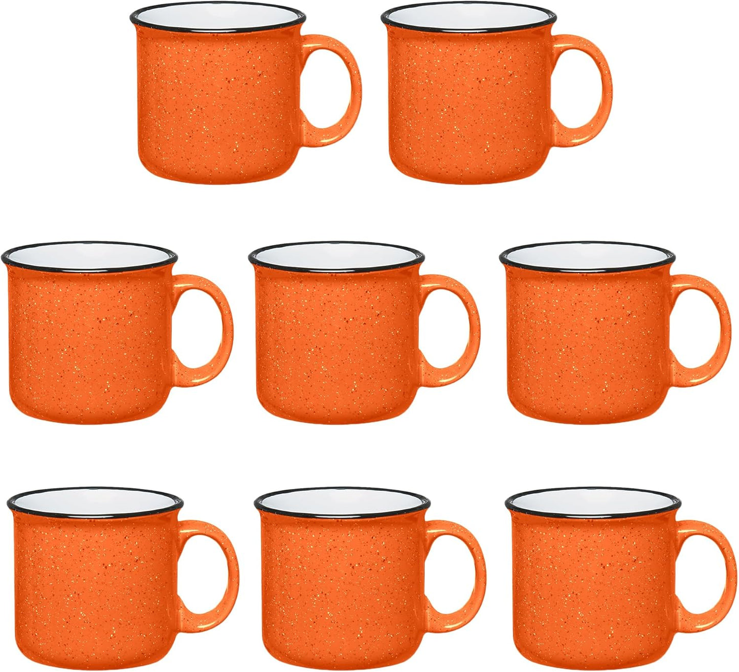 Set of 16 Ceramic Campfire Mugs – 15 Oz, White – Coffee & Tea Cups for Home, Work, Travel, Camping – Customizable, Great for DIY, Events, Companies