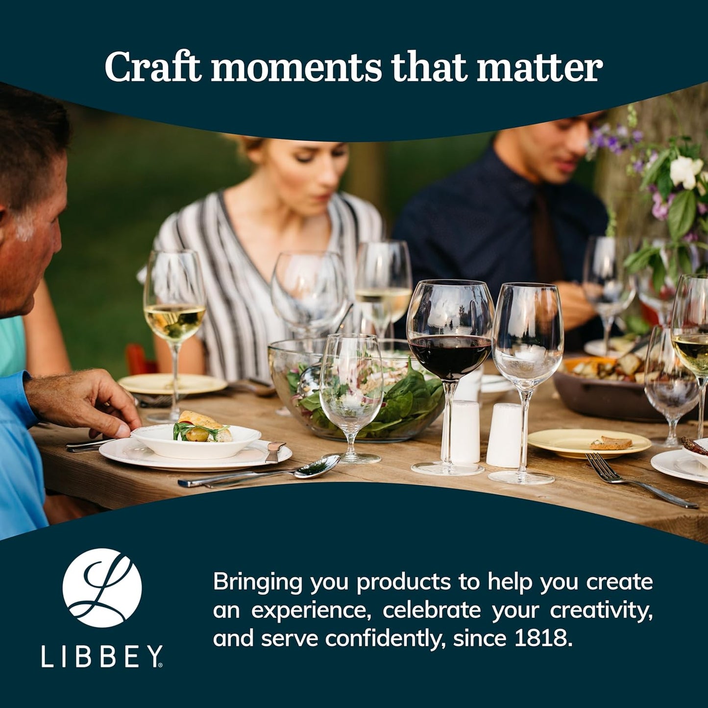 Libbey Classic Glass Goblets Set Of 12, Dishwasher Safe 16.25 Oz Drinking Goblets for Tea, Sangria and More, Ideal Stemmed Water Glasses for Parties
