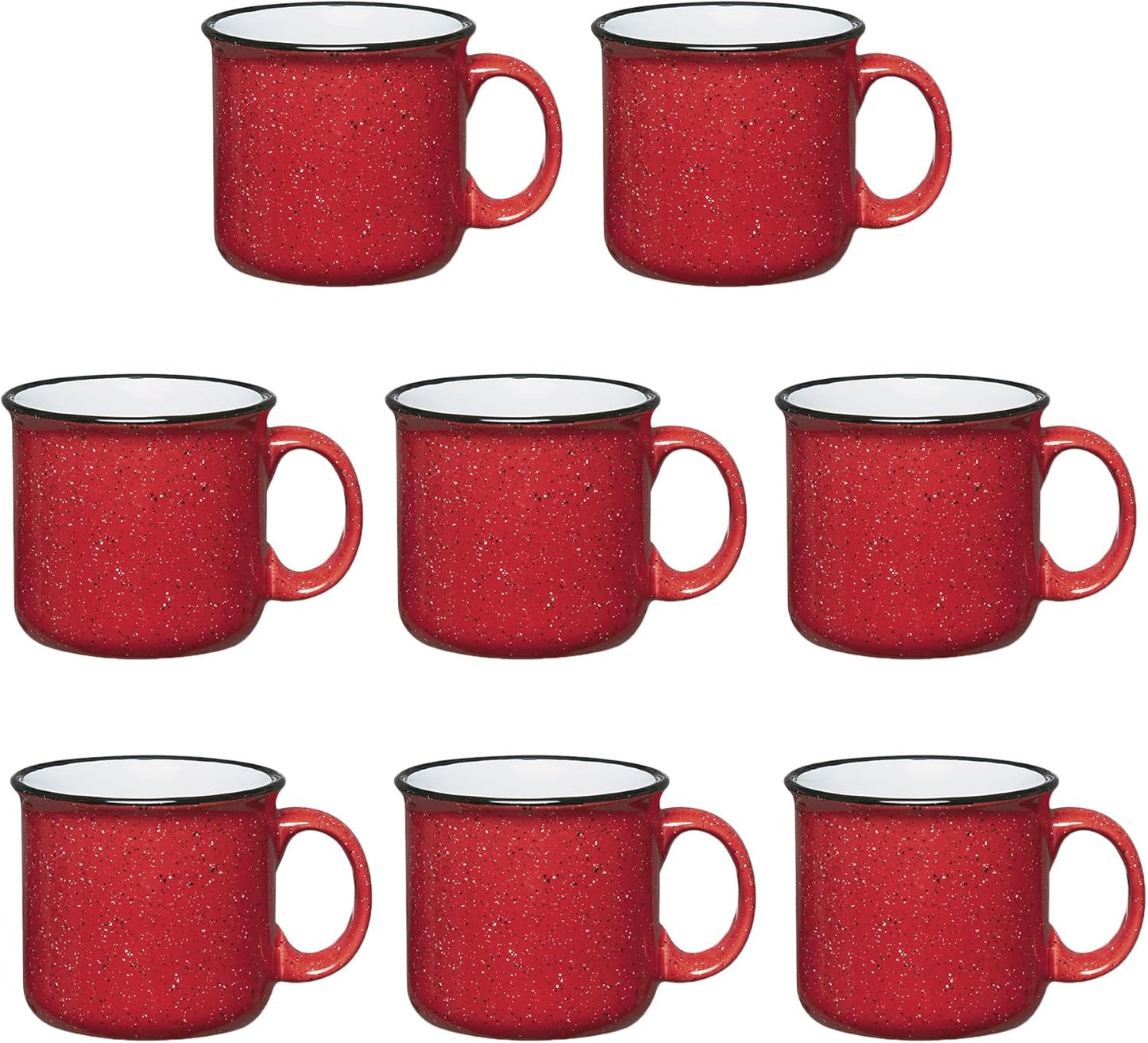 Set of 16 Ceramic Campfire Mugs – 15 Oz, White – Coffee & Tea Cups for Home, Work, Travel, Camping – Customizable, Great for DIY, Events, Companies