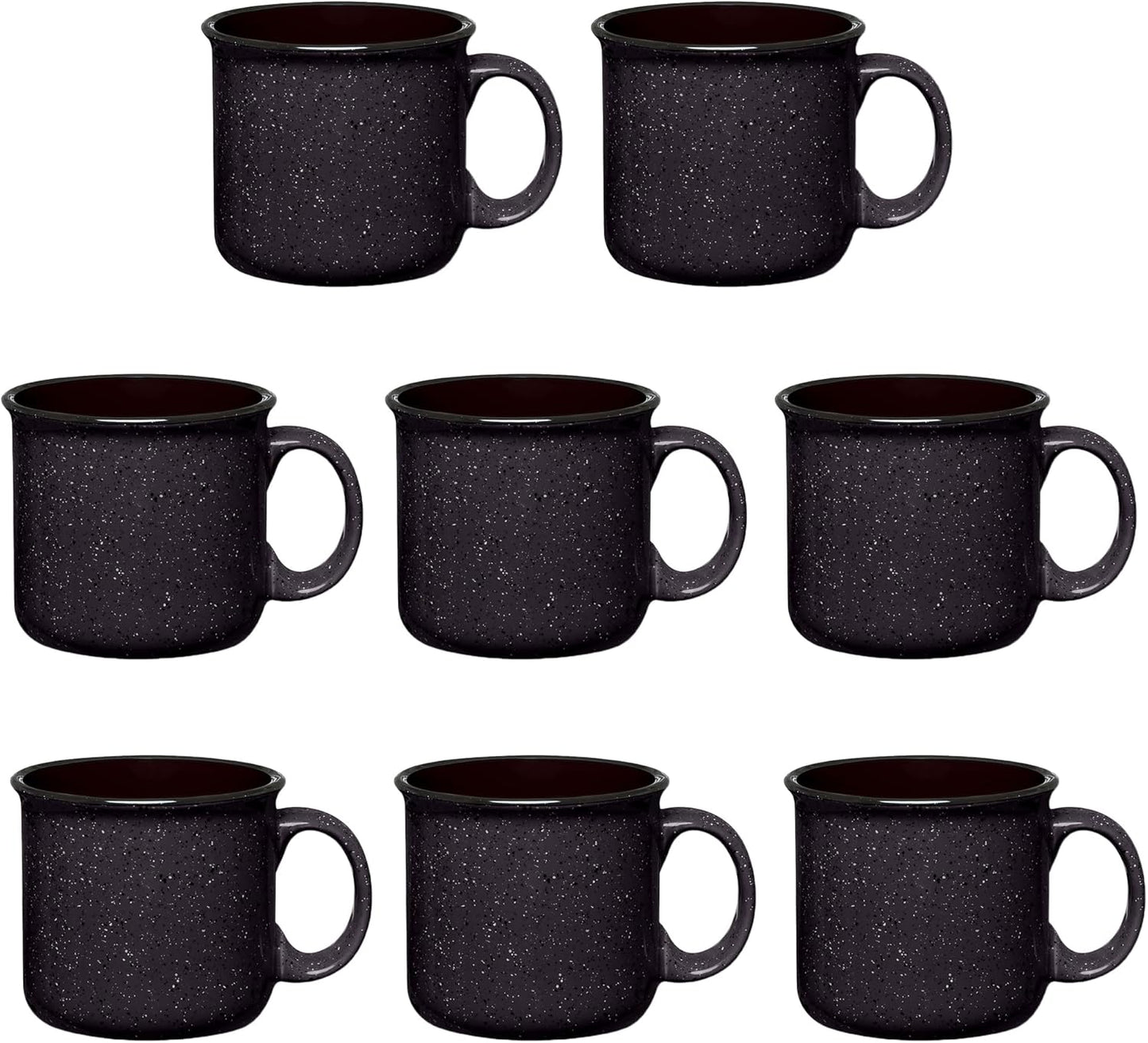 Set of 16 Ceramic Campfire Mugs – 15 Oz, White – Coffee & Tea Cups for Home, Work, Travel, Camping – Customizable, Great for DIY, Events, Companies