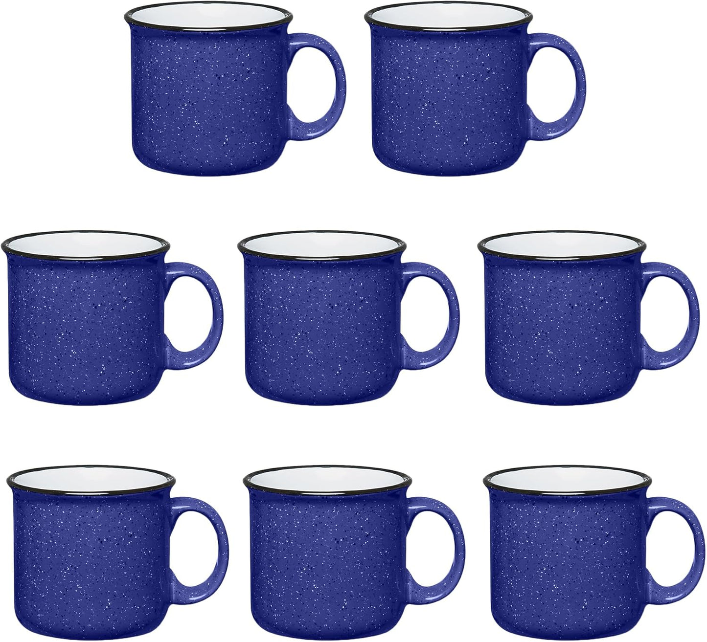 Set of 16 Ceramic Campfire Mugs – 15 Oz, White – Coffee & Tea Cups for Home, Work, Travel, Camping – Customizable, Great for DIY, Events, Companies