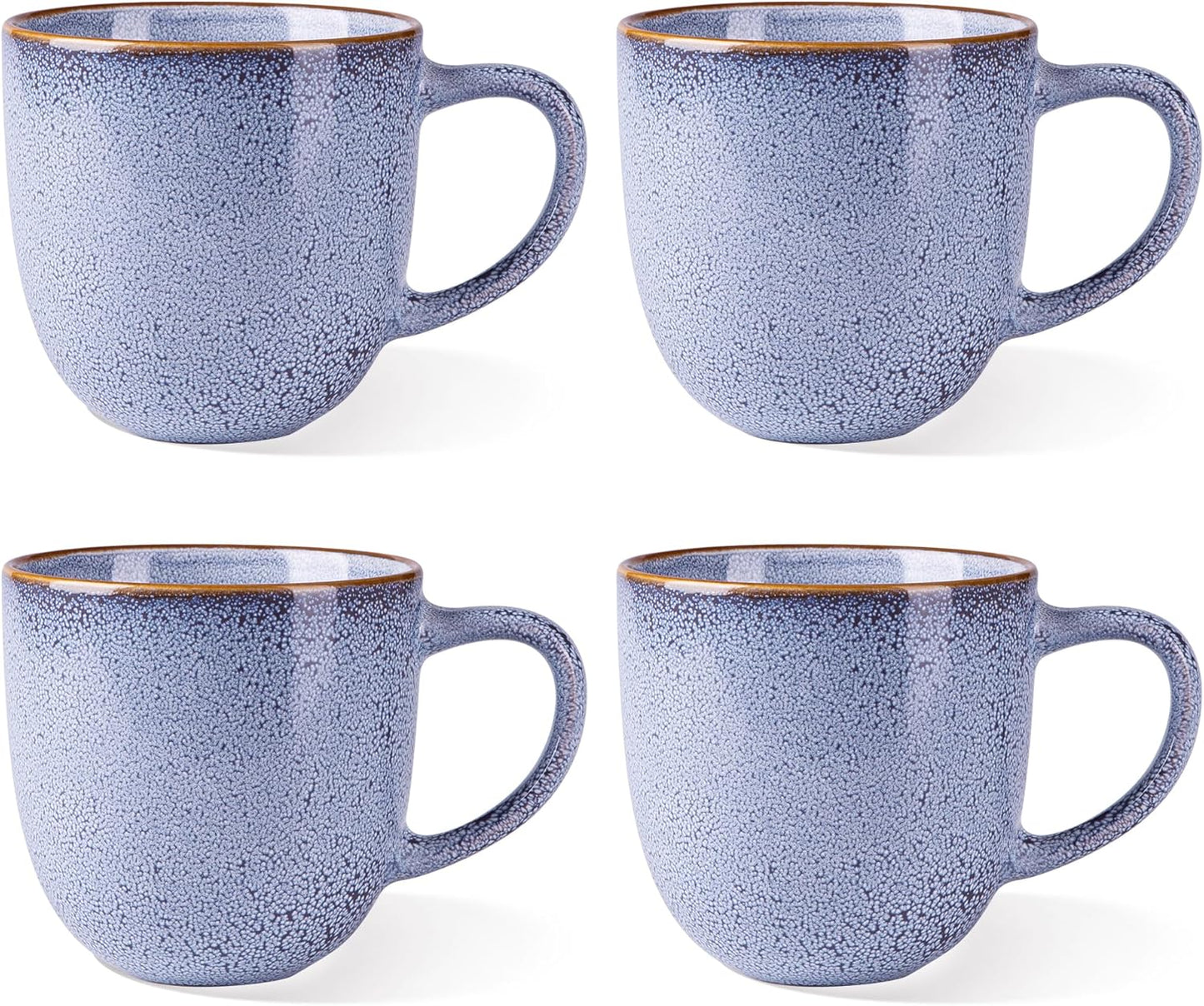 AmorArc 12oz Coffee Mugs, Ceramic Coffee Mugs set of 6 for Man, Woman, Dad, Mom, Modern Coffee Mugs with handle for Latte/Cappuccino/Milk/Cocoa. Dishwasher&Microwave Safe, Jade Green